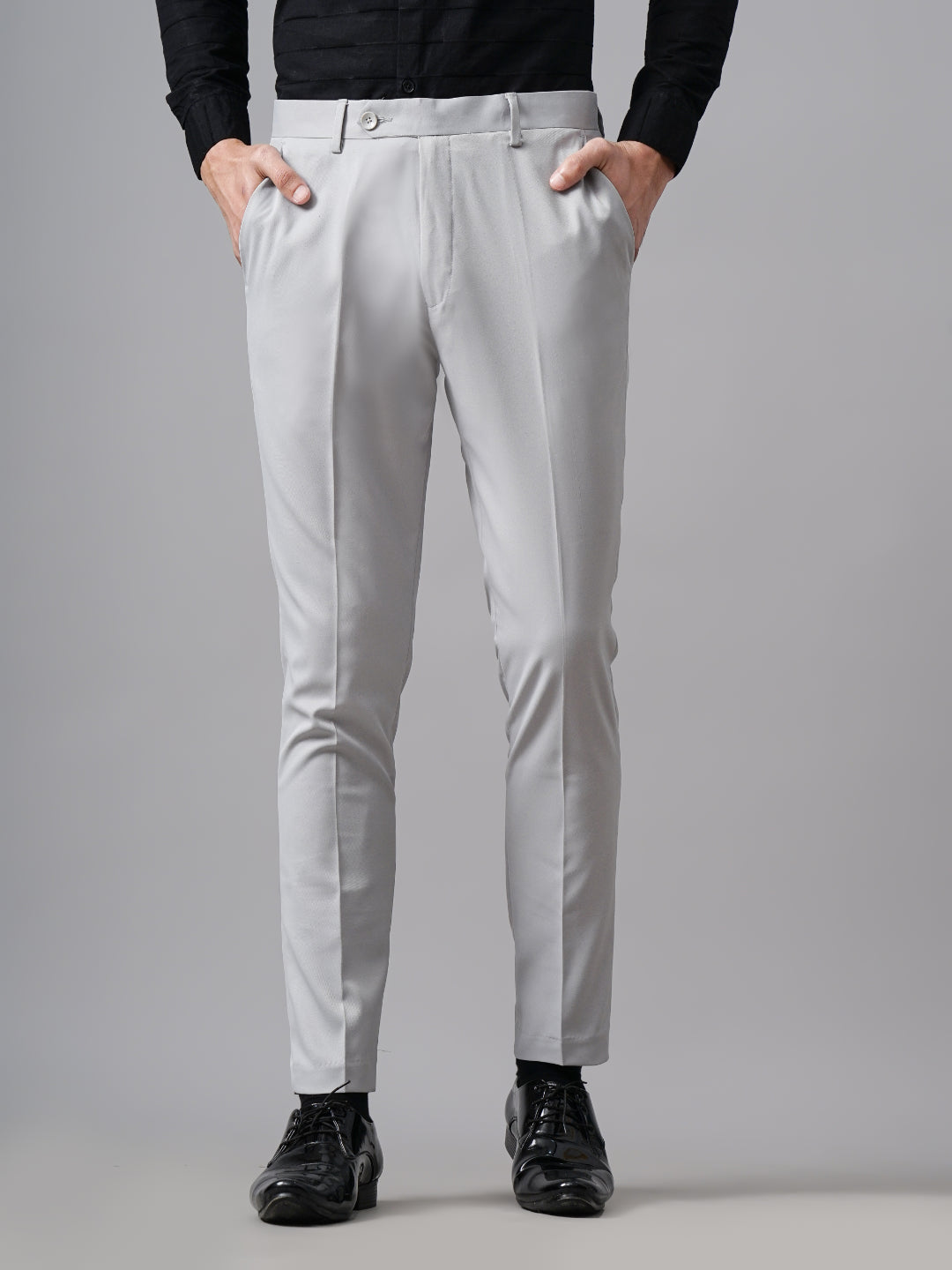 Plain Silver Formal Trouser
