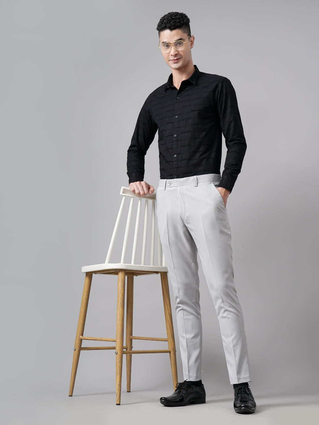 Plain Silver Formal Trouser