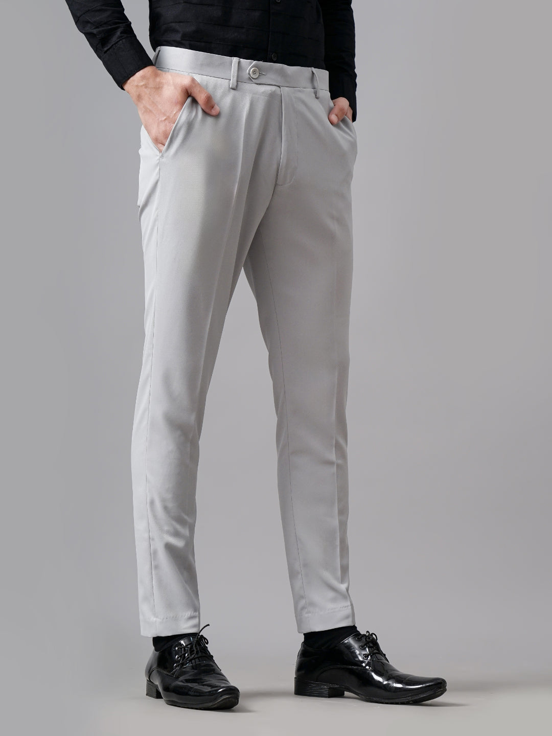 Plain Silver Formal Trouser