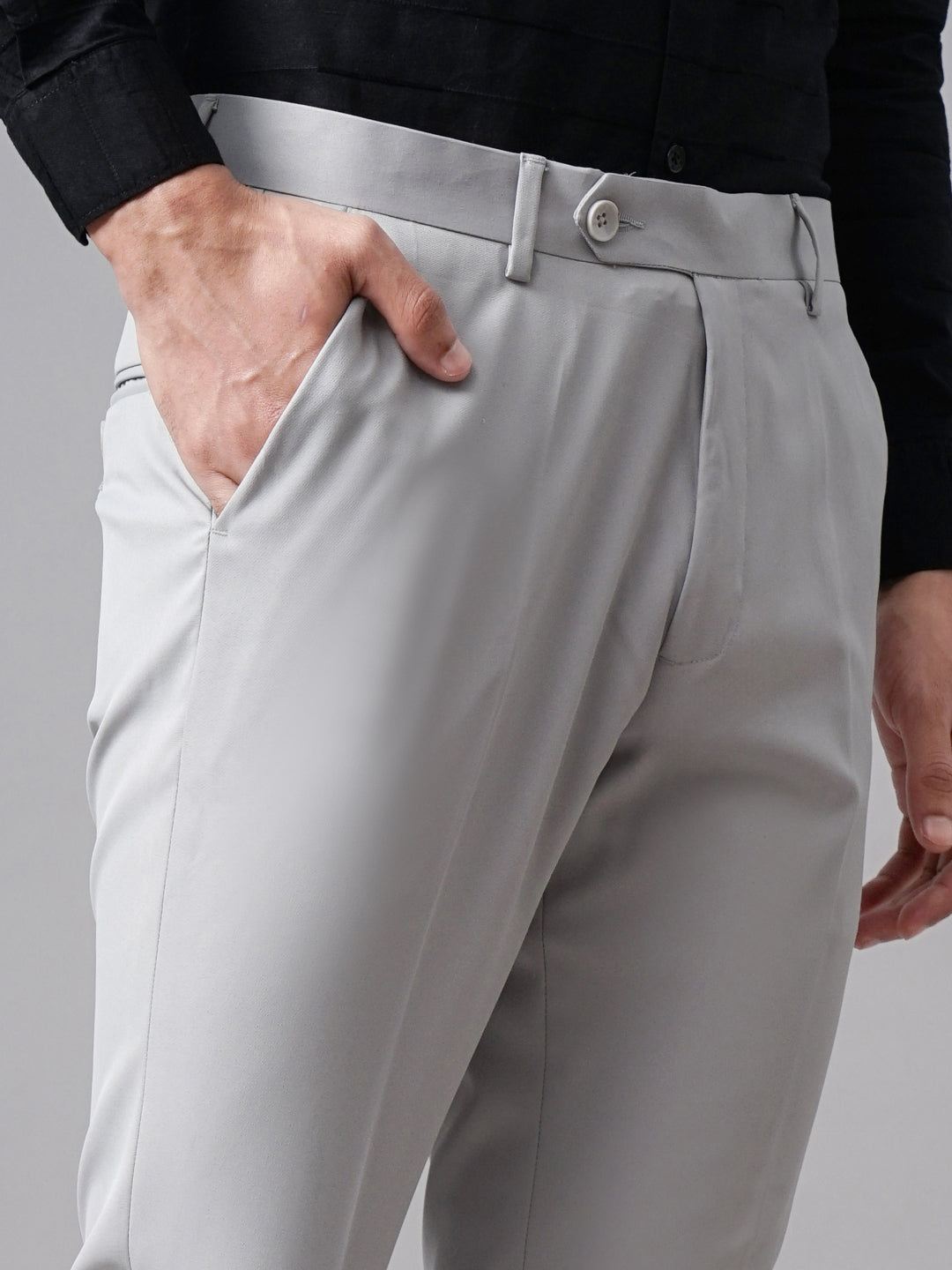 Plain Silver Formal Trouser
