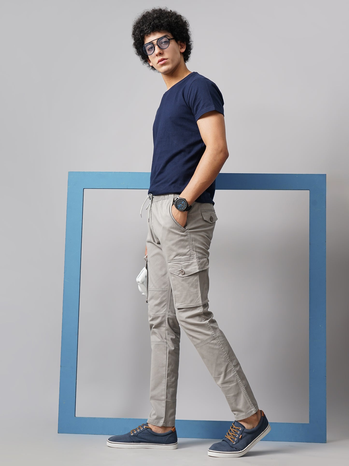 Ash Grey Aslant Cargo Pant