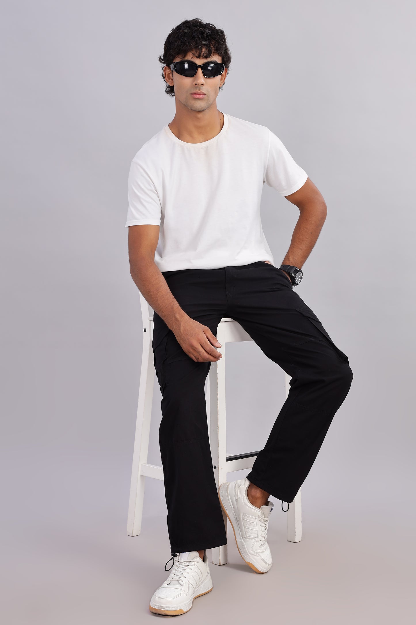 Sway Black Parachute Cargo Pant
