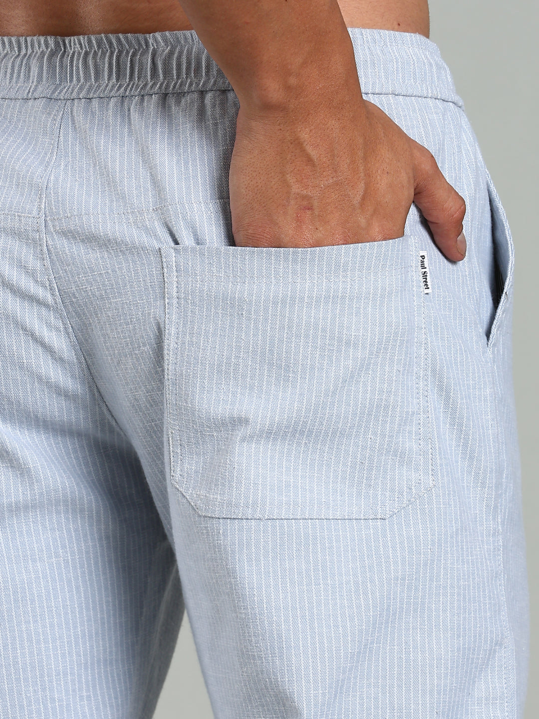 Haven Blue Striped Linen Pant