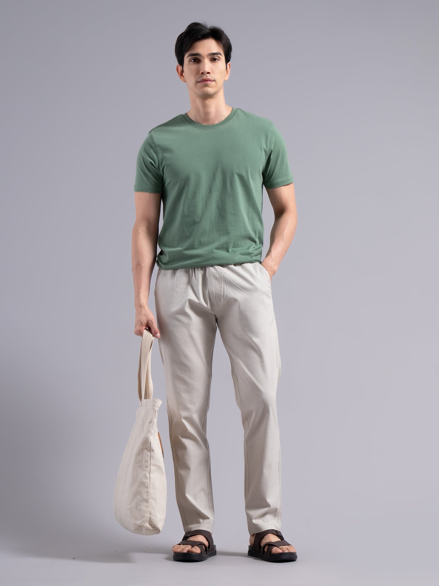 Aria Beige Linen Pant