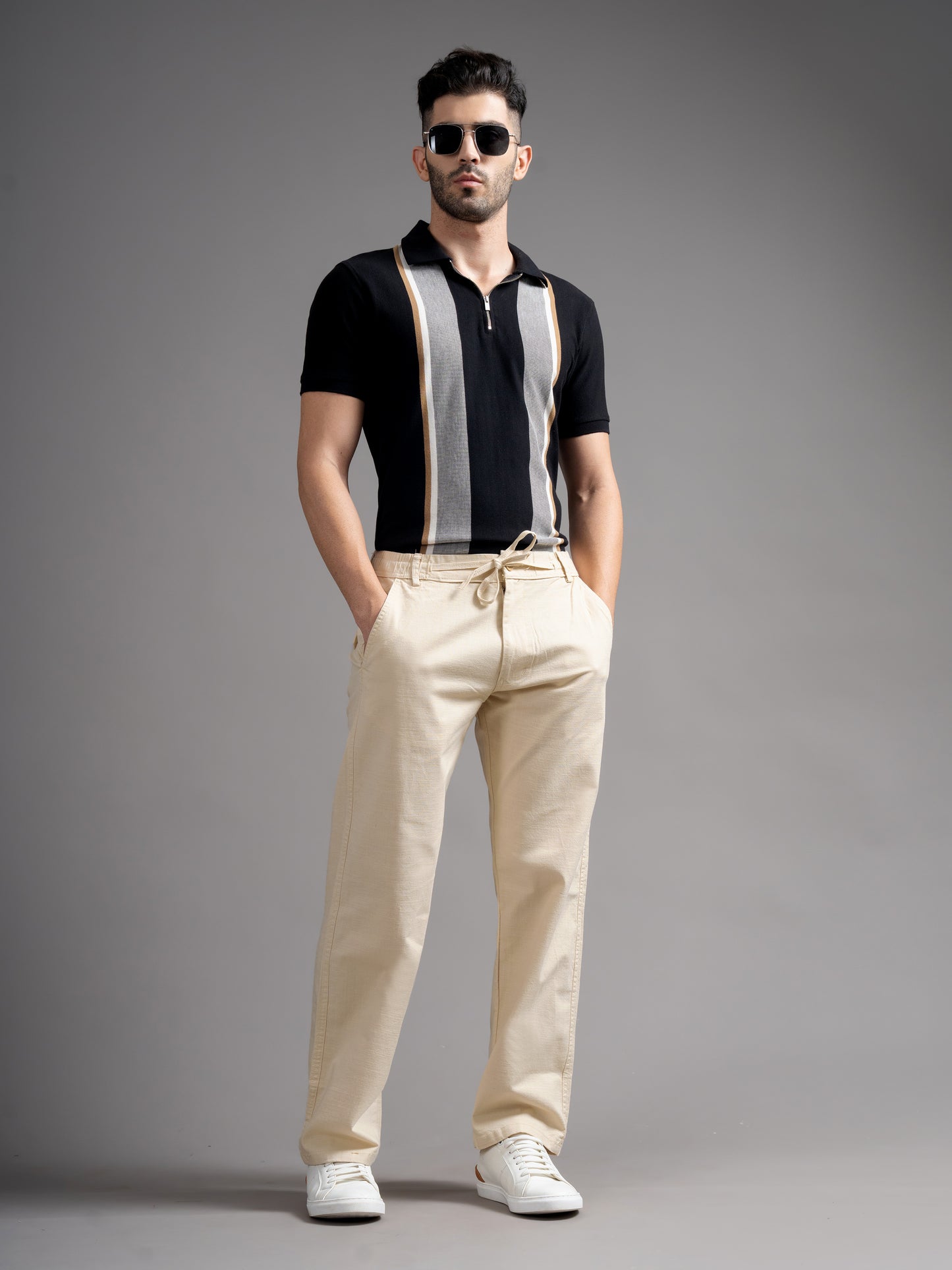 Aura Cream Linen Blend Trouser