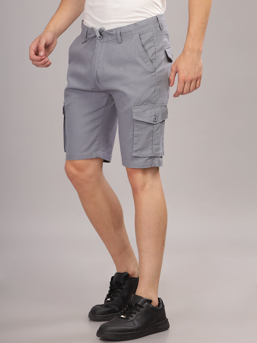 Linen Blue Cargo Shorts