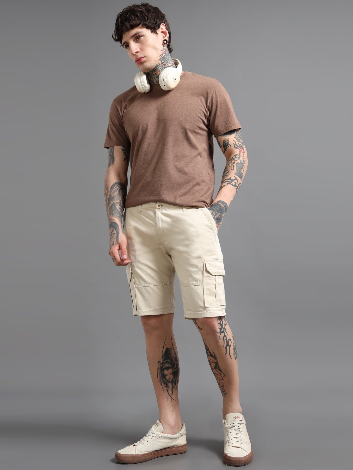 Rove Beige Cargo Shorts