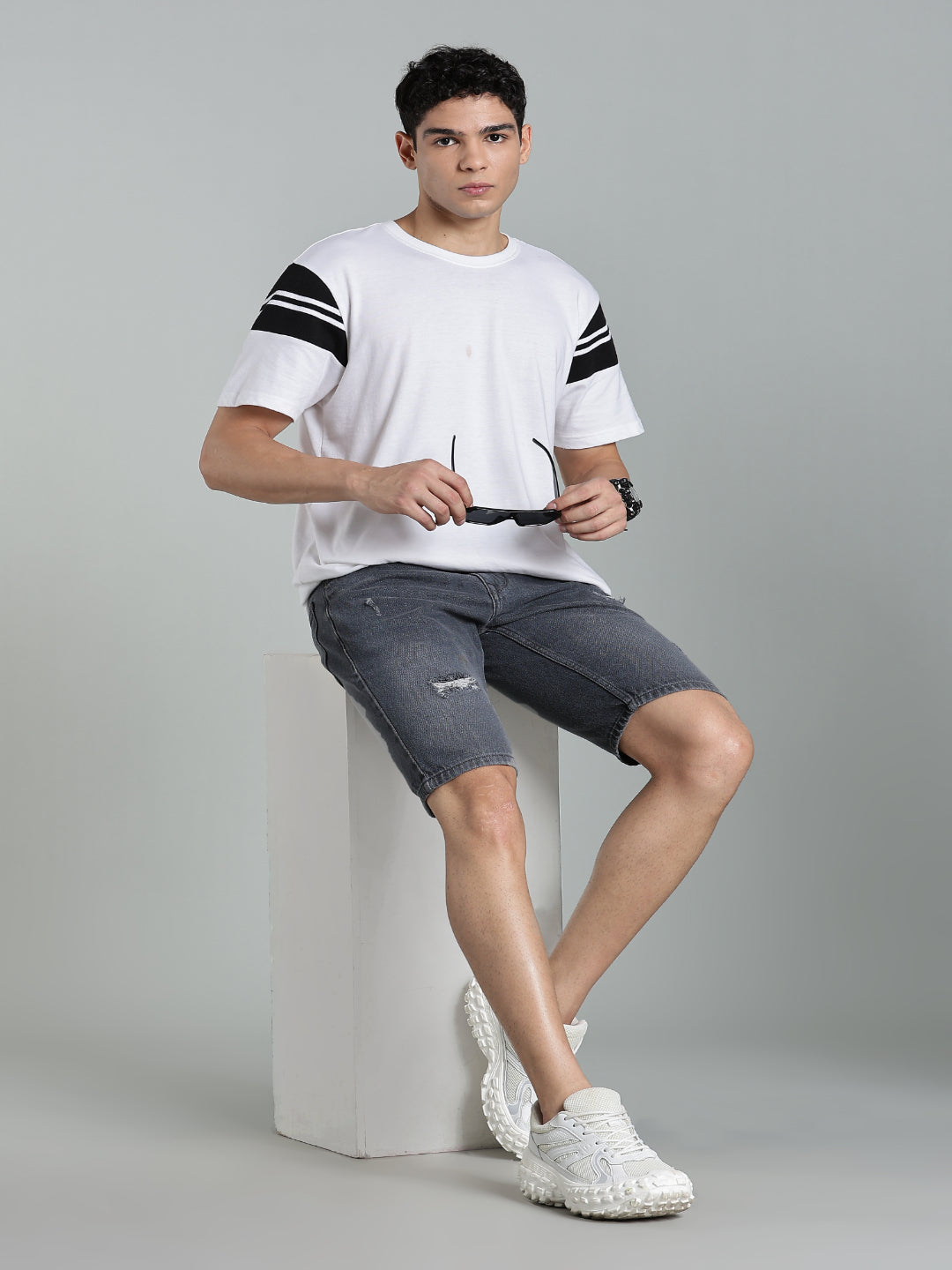 Scuff Dark Grey Denim Shorts