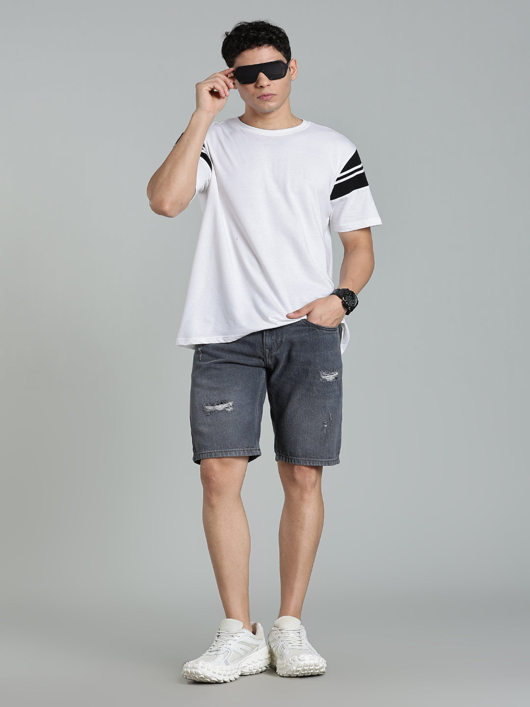 Scuff Dark Grey Denim Shorts