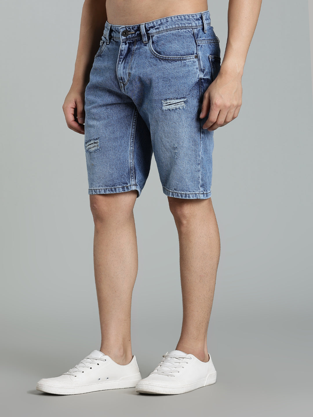Scuff Light Blue Denim Shorts