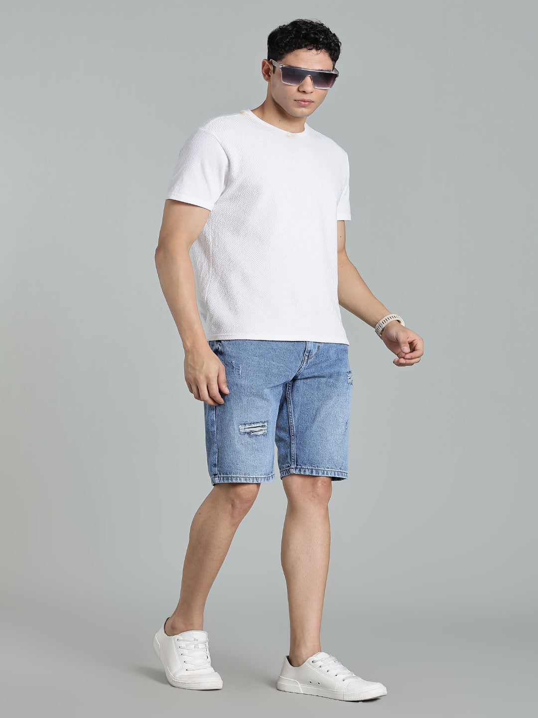 Scuff Light Blue Denim Shorts