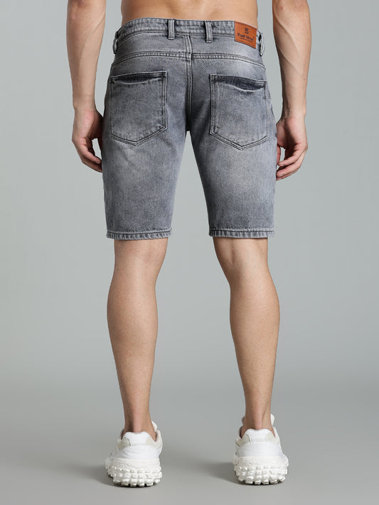 Scuff Light Grey Denim Shorts