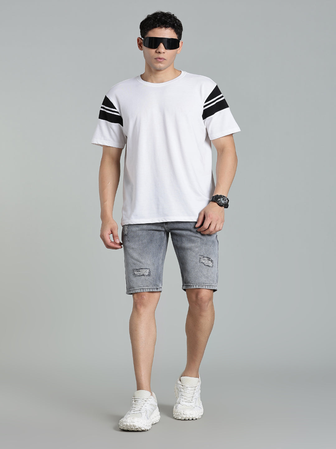 Scuff Light Grey Denim Shorts
