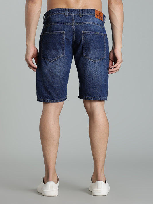 Scuff Mid Blue Denim Shorts