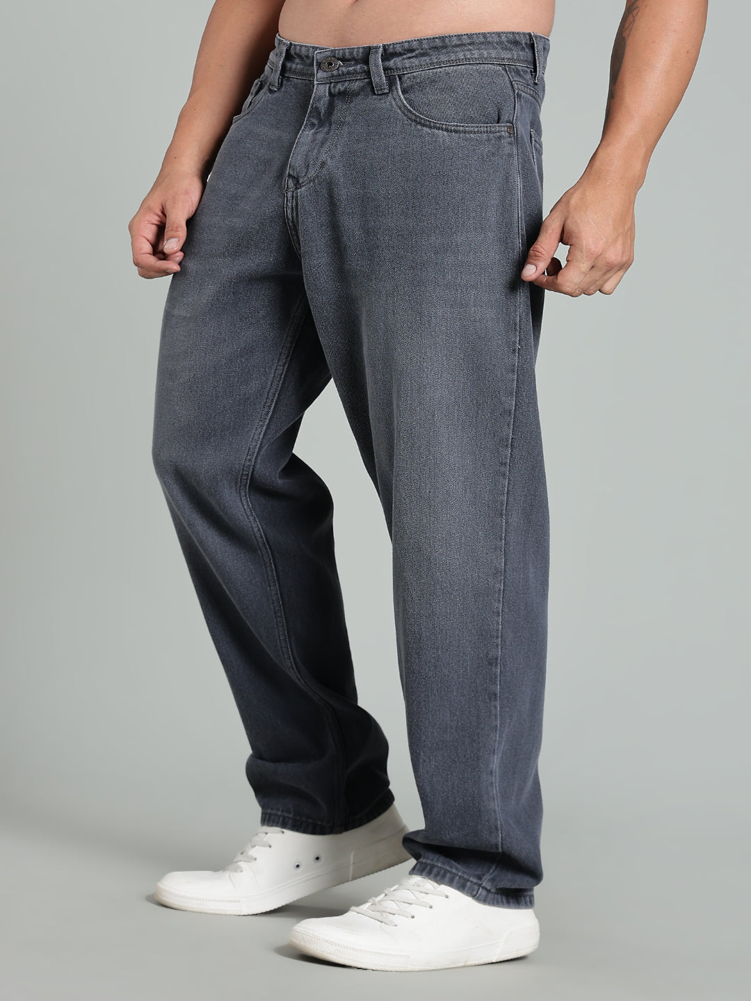 Brukk Dark Grey Baggy Jeans