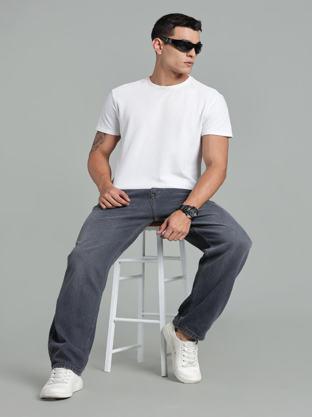 Brukk Dark Grey Baggy Jeans