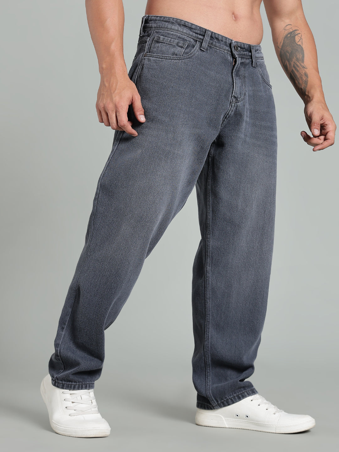 Brukk Dark Grey Baggy Jeans