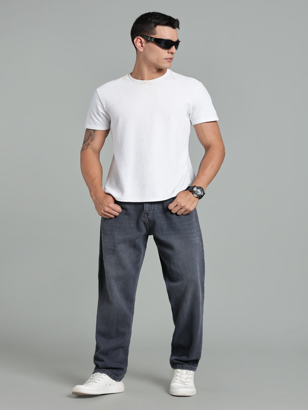 Brukk Dark Grey Baggy Jeans