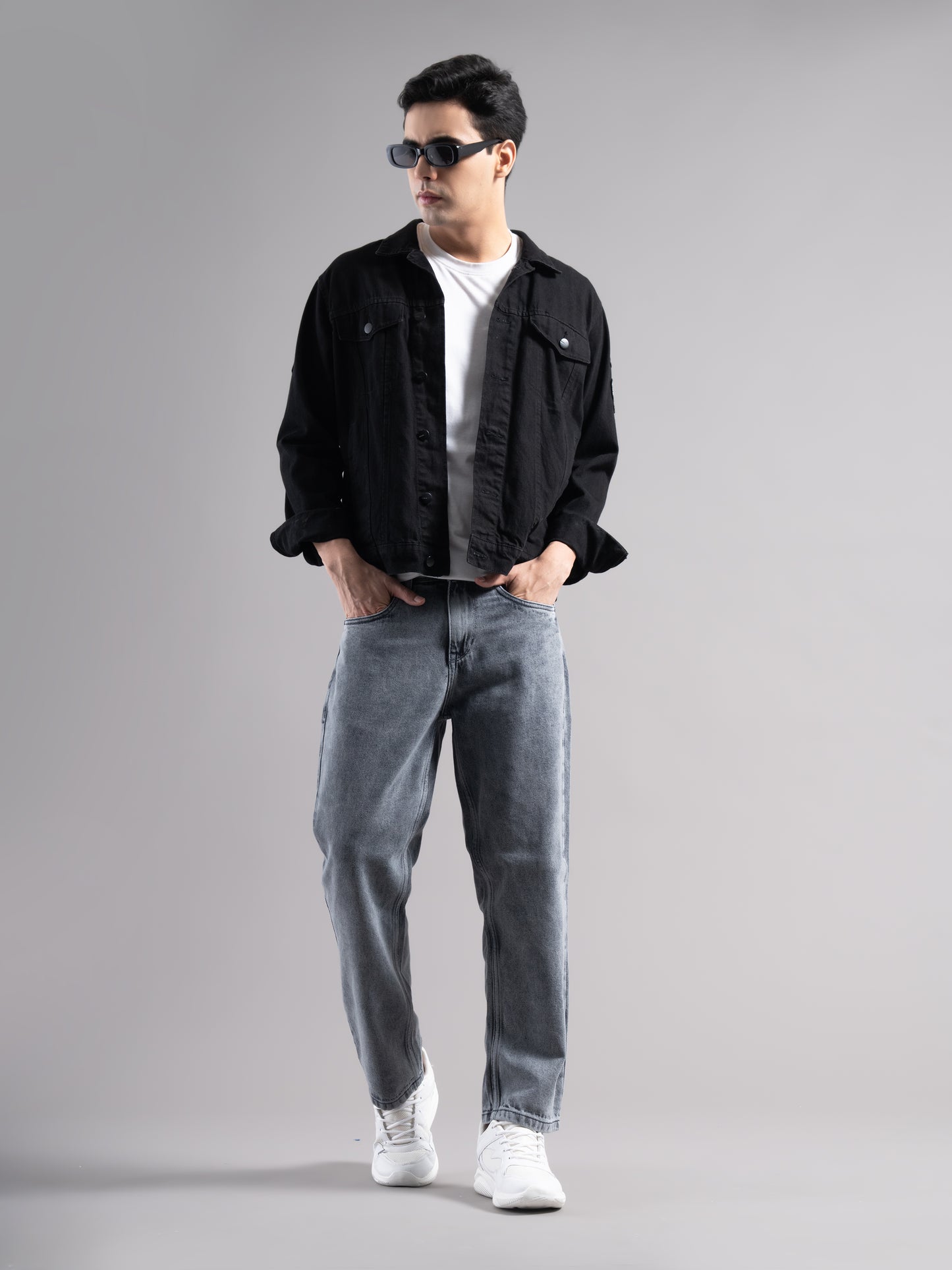 Brukk Grey Baggy Jeans