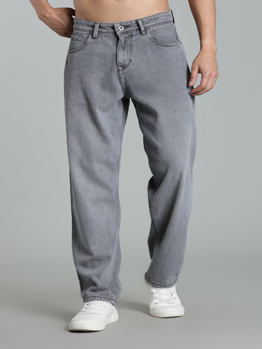 Brukk Light Grey Baggy Jeans