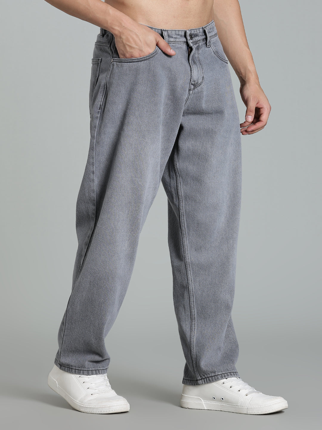 Brukk Light Grey Baggy Jeans