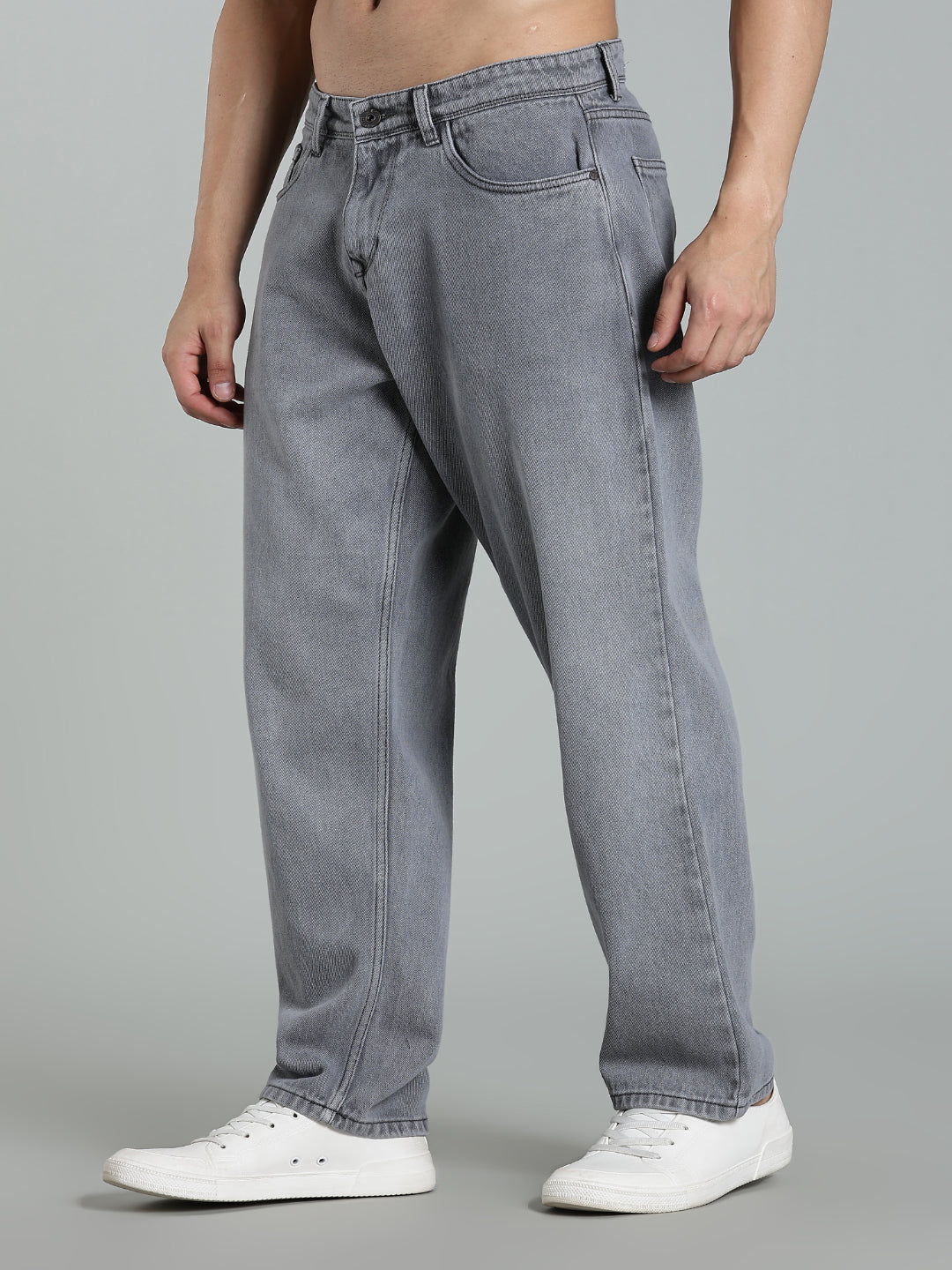 Brukk Light Grey Baggy Jeans