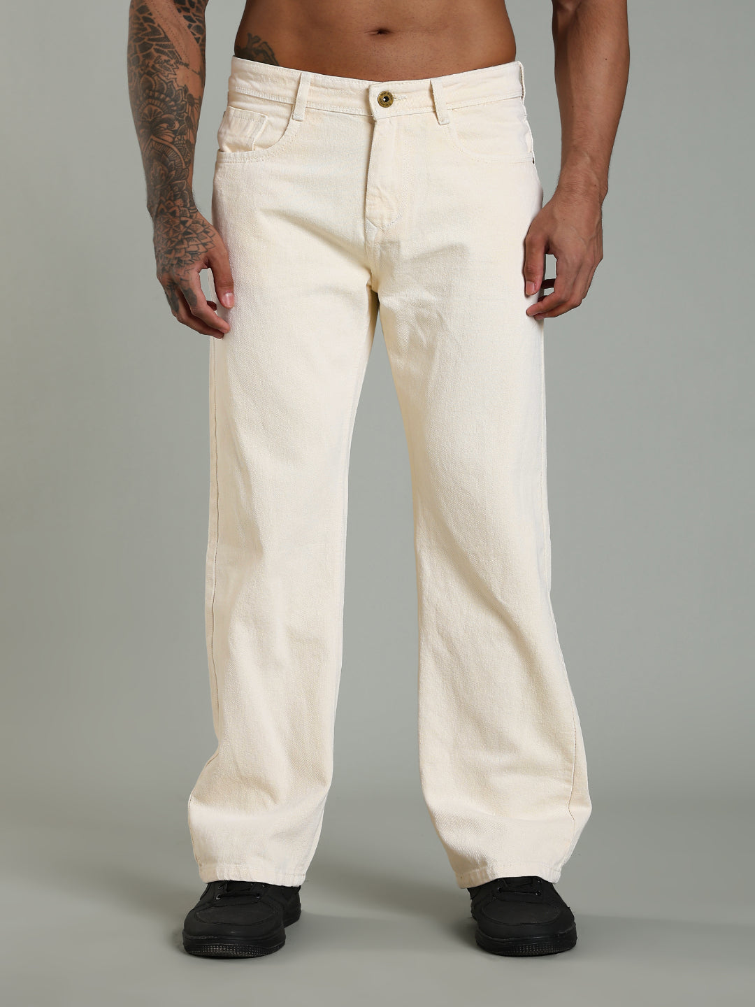 Forge Cream Relaxed Fit Jeans