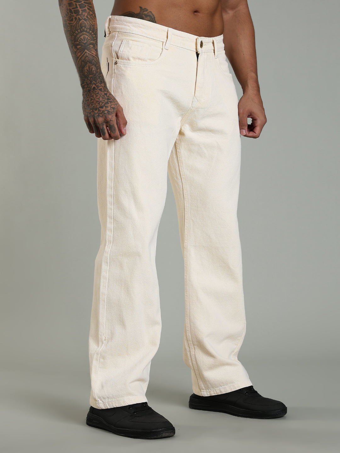 Forge Cream Relaxed Fit Jeans