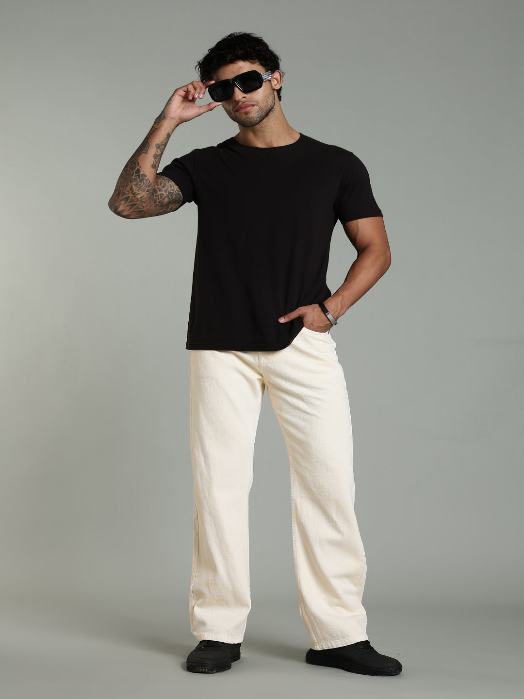 Forge Cream Relaxed Fit Jeans