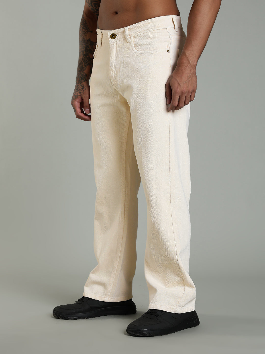 Forge Cream Relaxed Fit Jeans