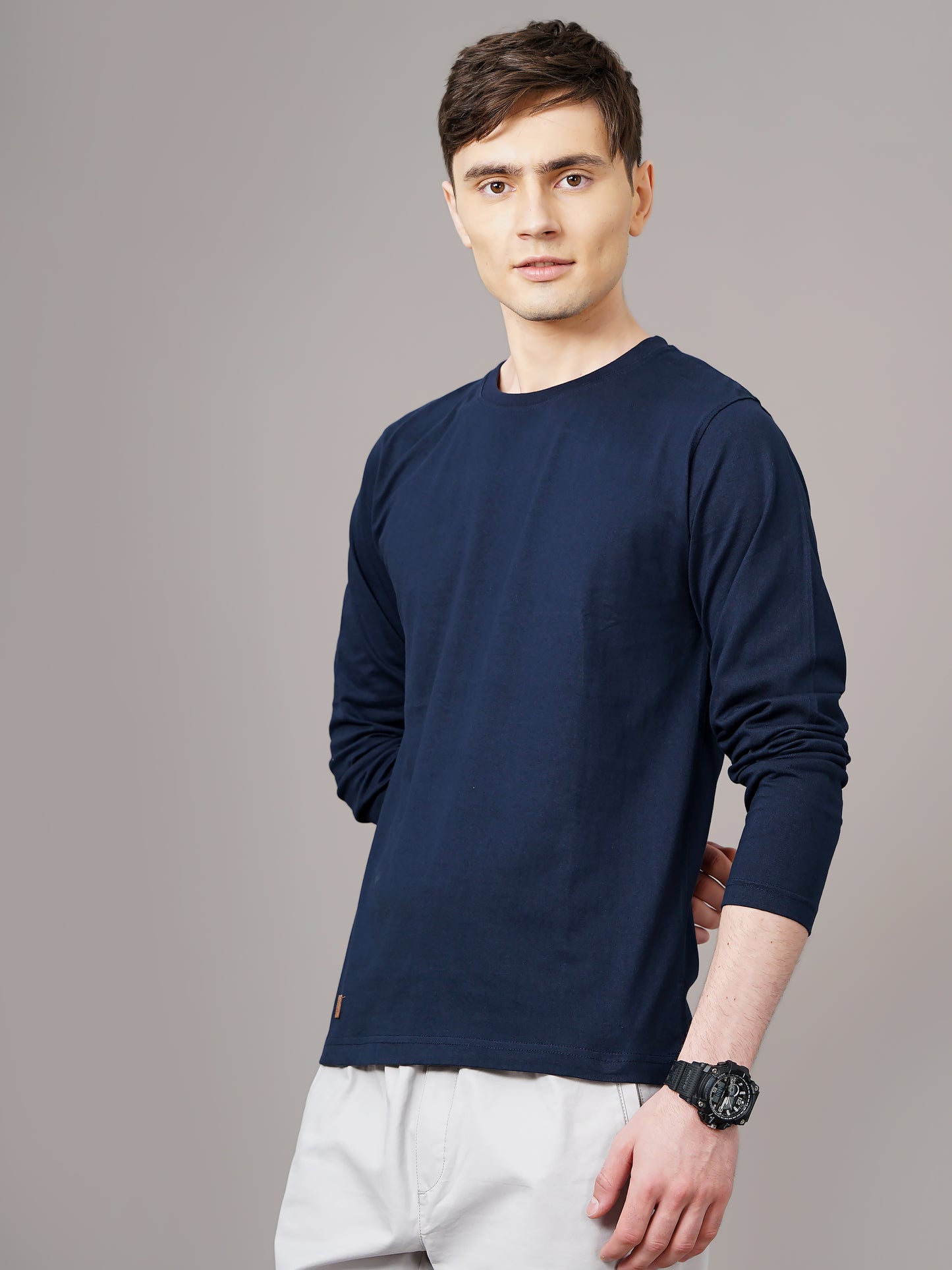 Plain Navy Full Sleeve T-Shirt