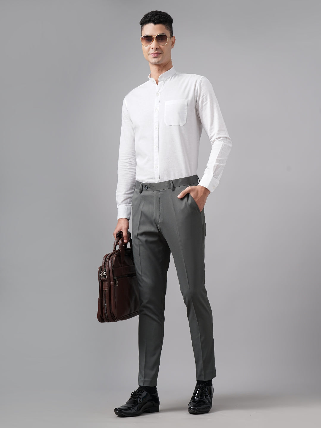 Plain Charcoal Formal Trouser
