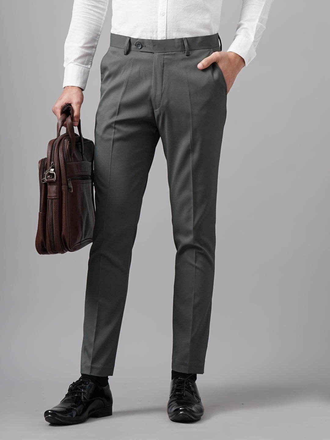 Plain Charcoal Formal Trouser