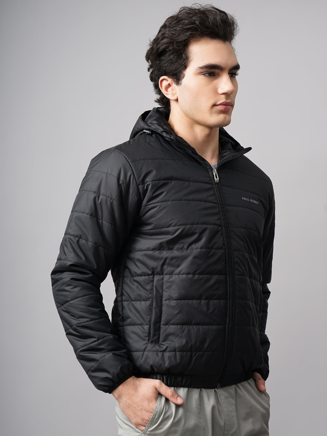 Hooded Puffer Black Jacket