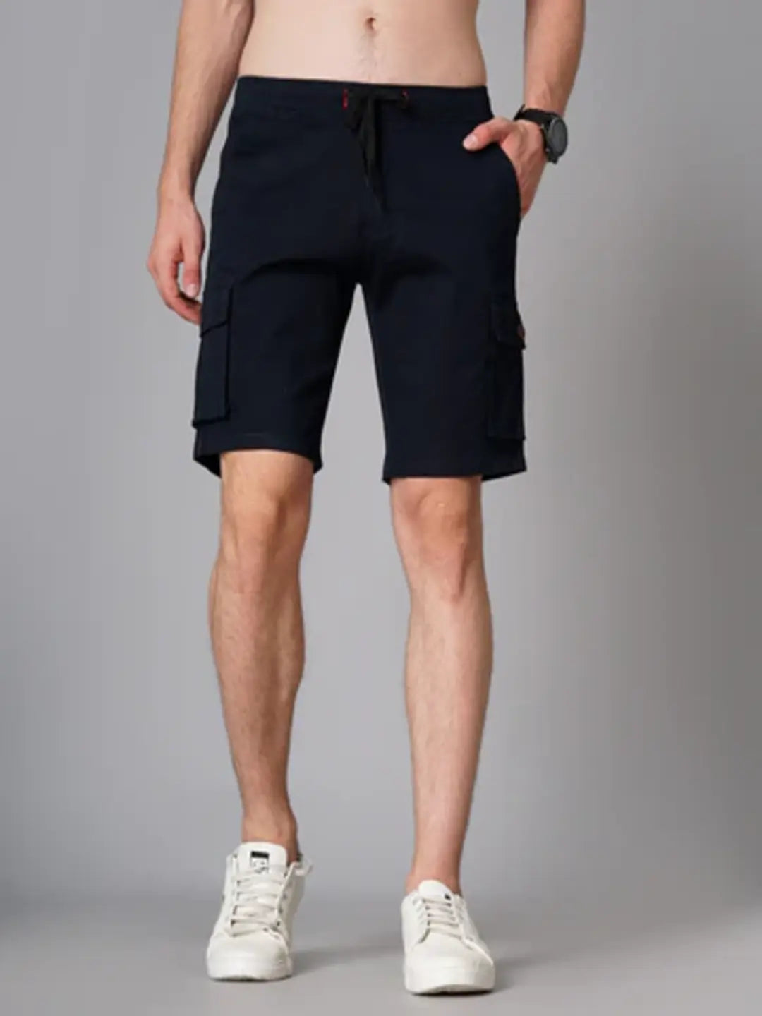 Solid Navy Cargo Short