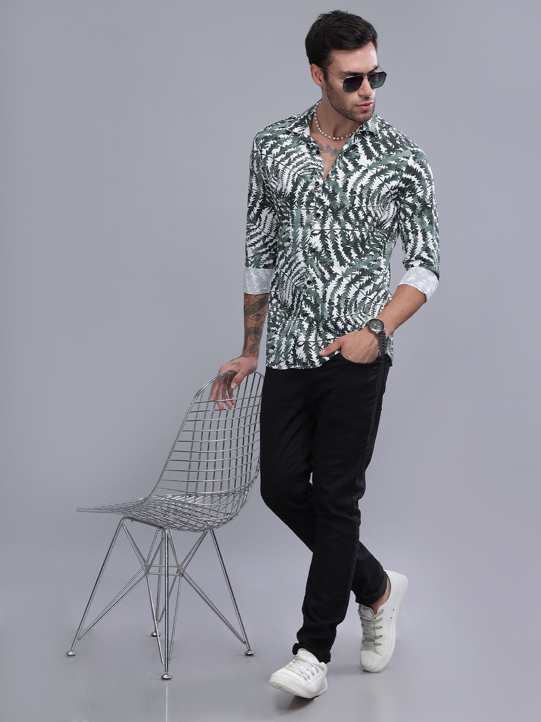 Leaflet Green Rayon Shirt