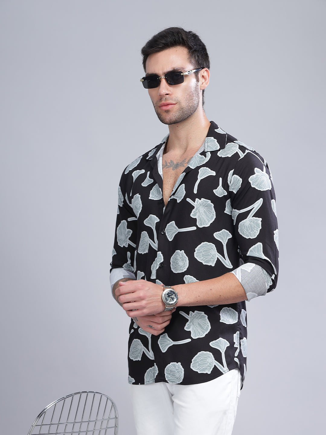 Poppy Black Rayon Shirt