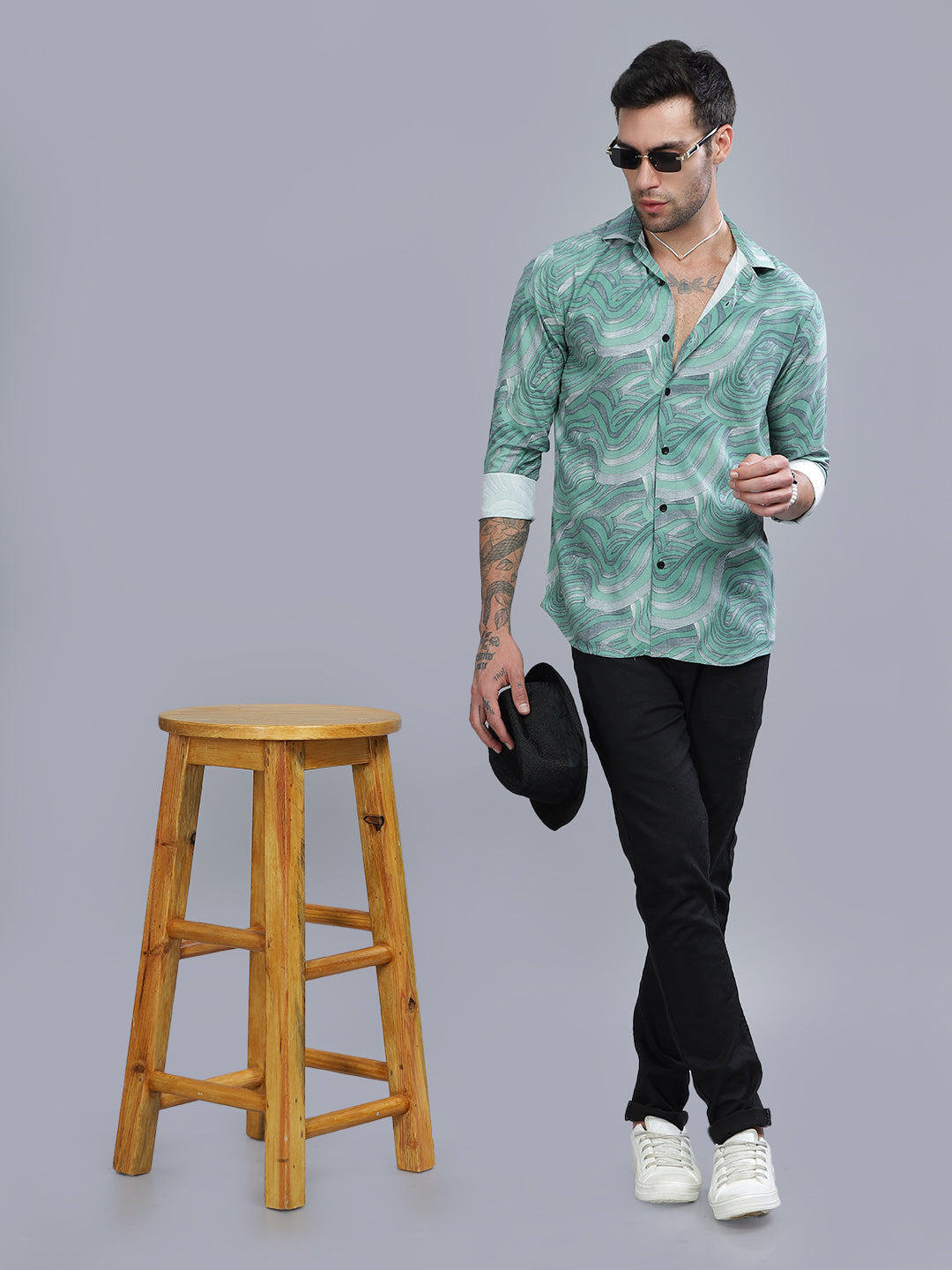 Waft Green Rayon Shirt