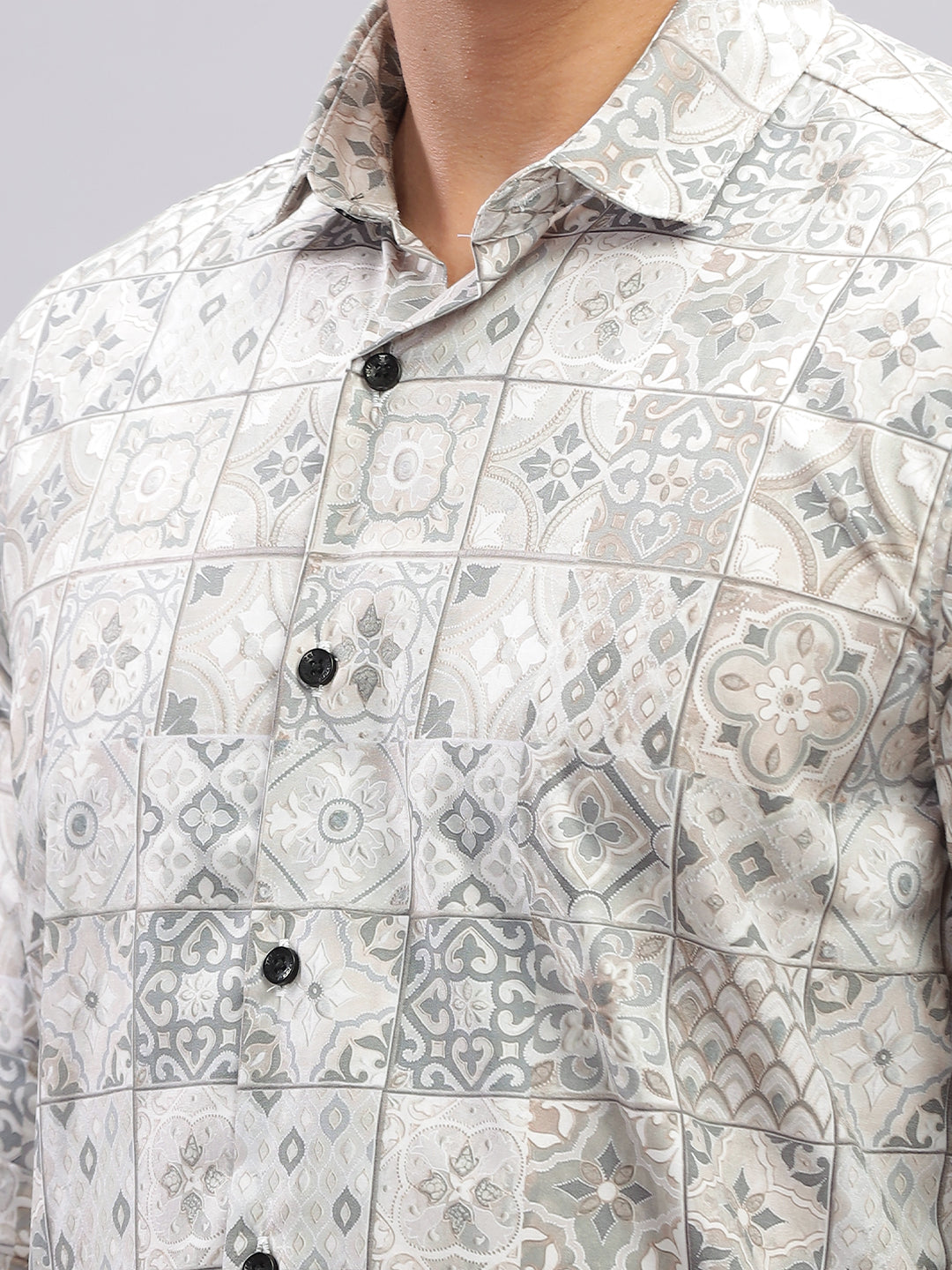 Tribal Motif Beige Shirt