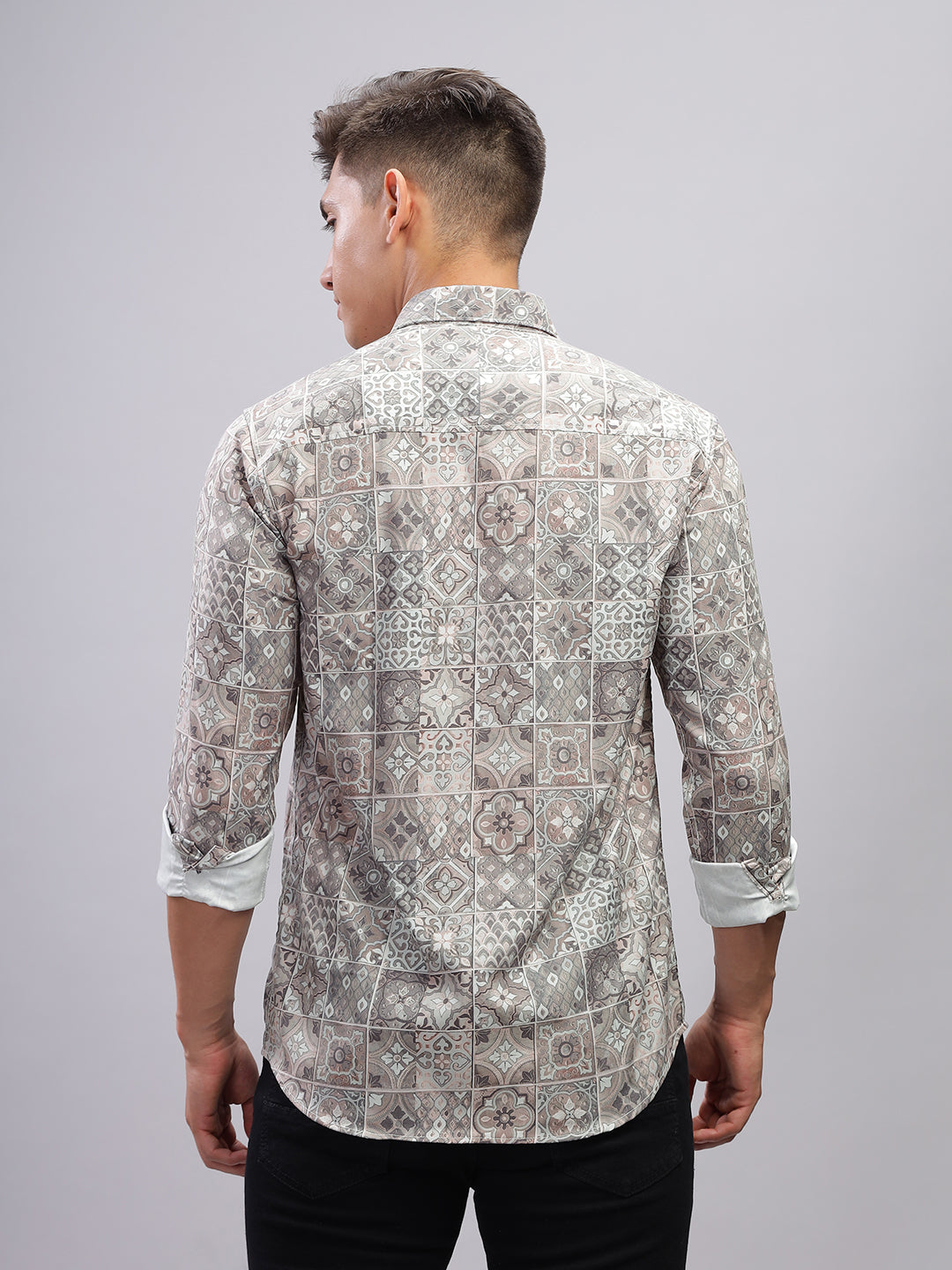 Tribal Motif Green Shirt