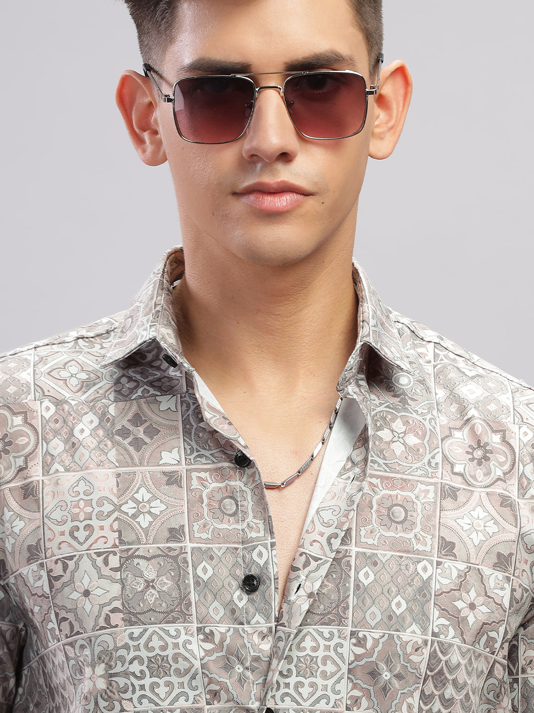 Tribal Motif Green Shirt