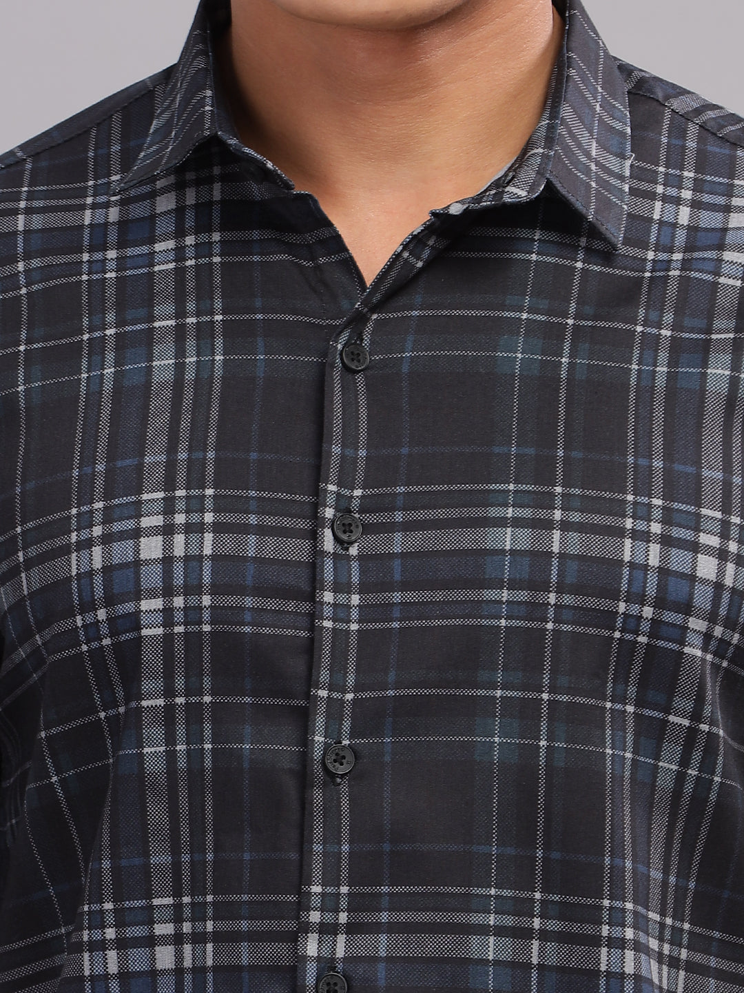 Crato Black-Grey Checks Shirt