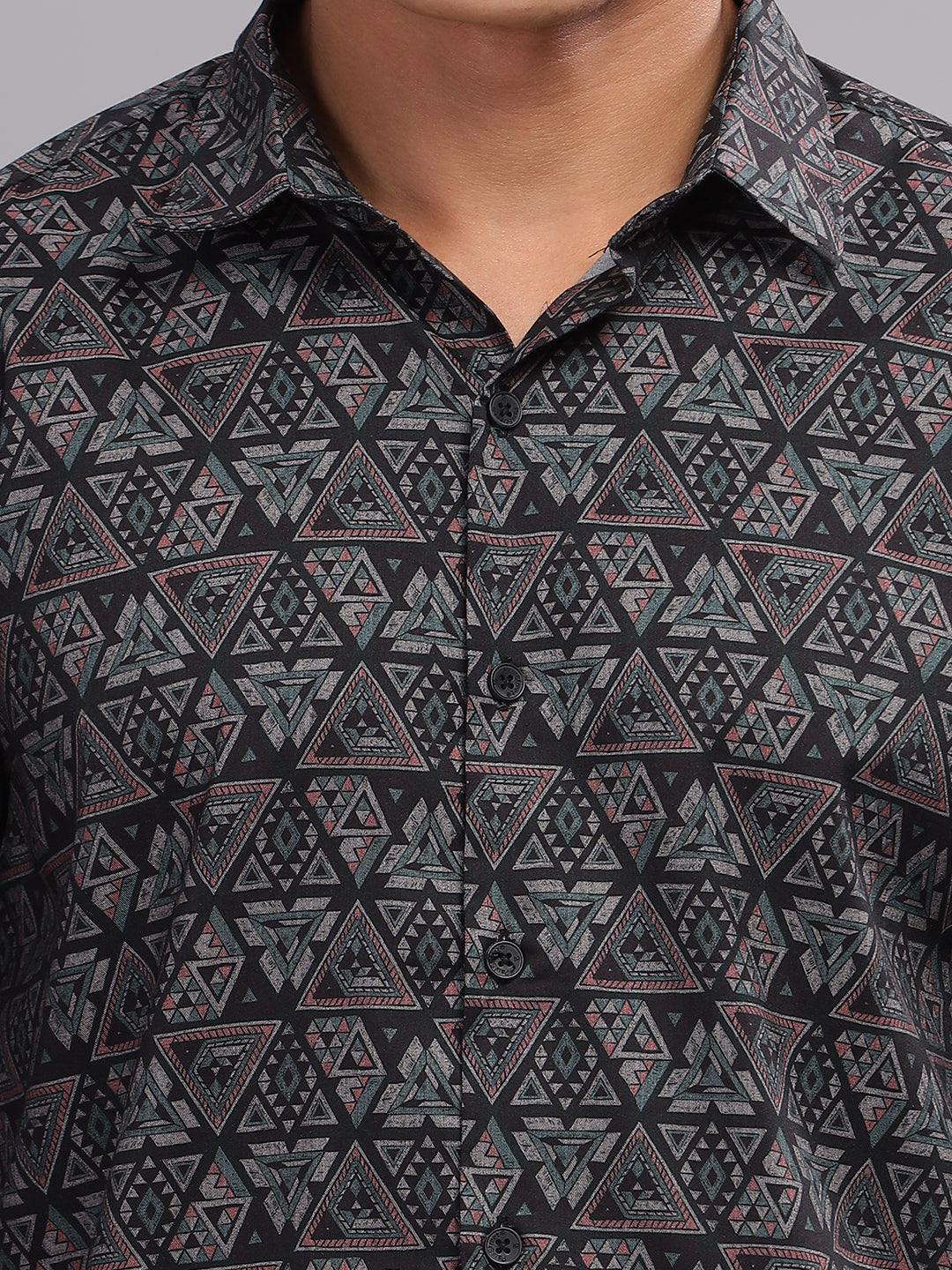 Cogan Black-Red Printed Shirt