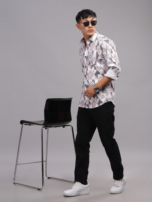 Canby White Print Shirt