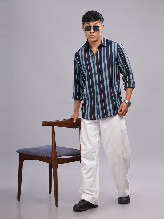 Flint Blue Striped Shirt