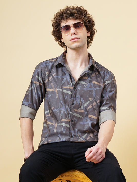 Avast Olive Print Shirt
