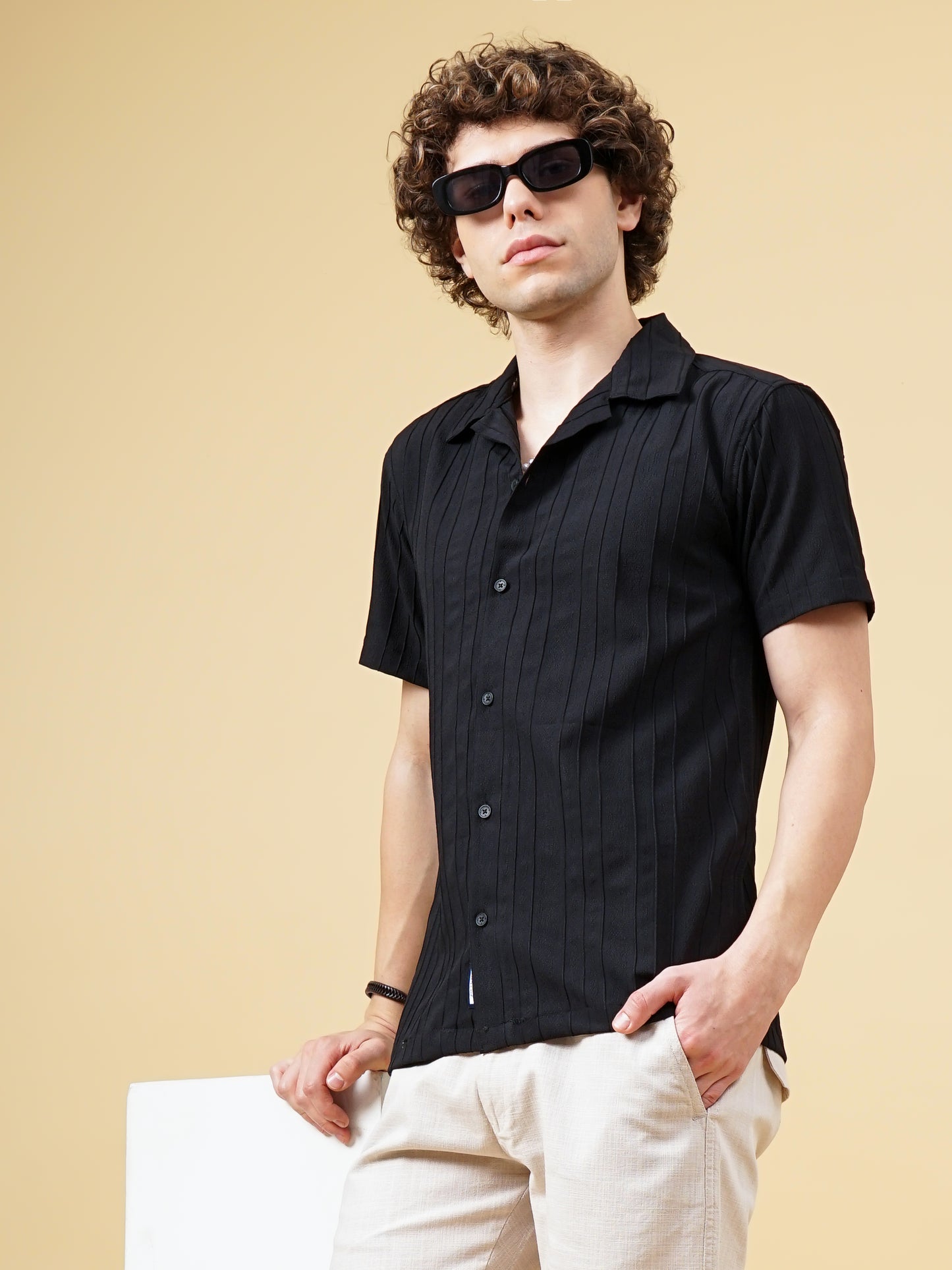 Strix Striped Black Shirt