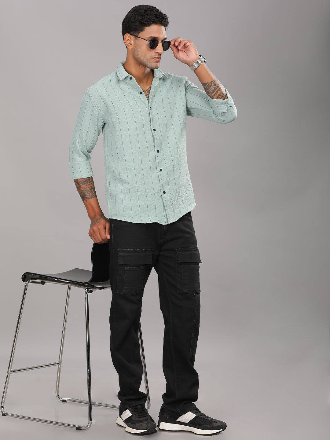 Linovite Striped Green Shirt