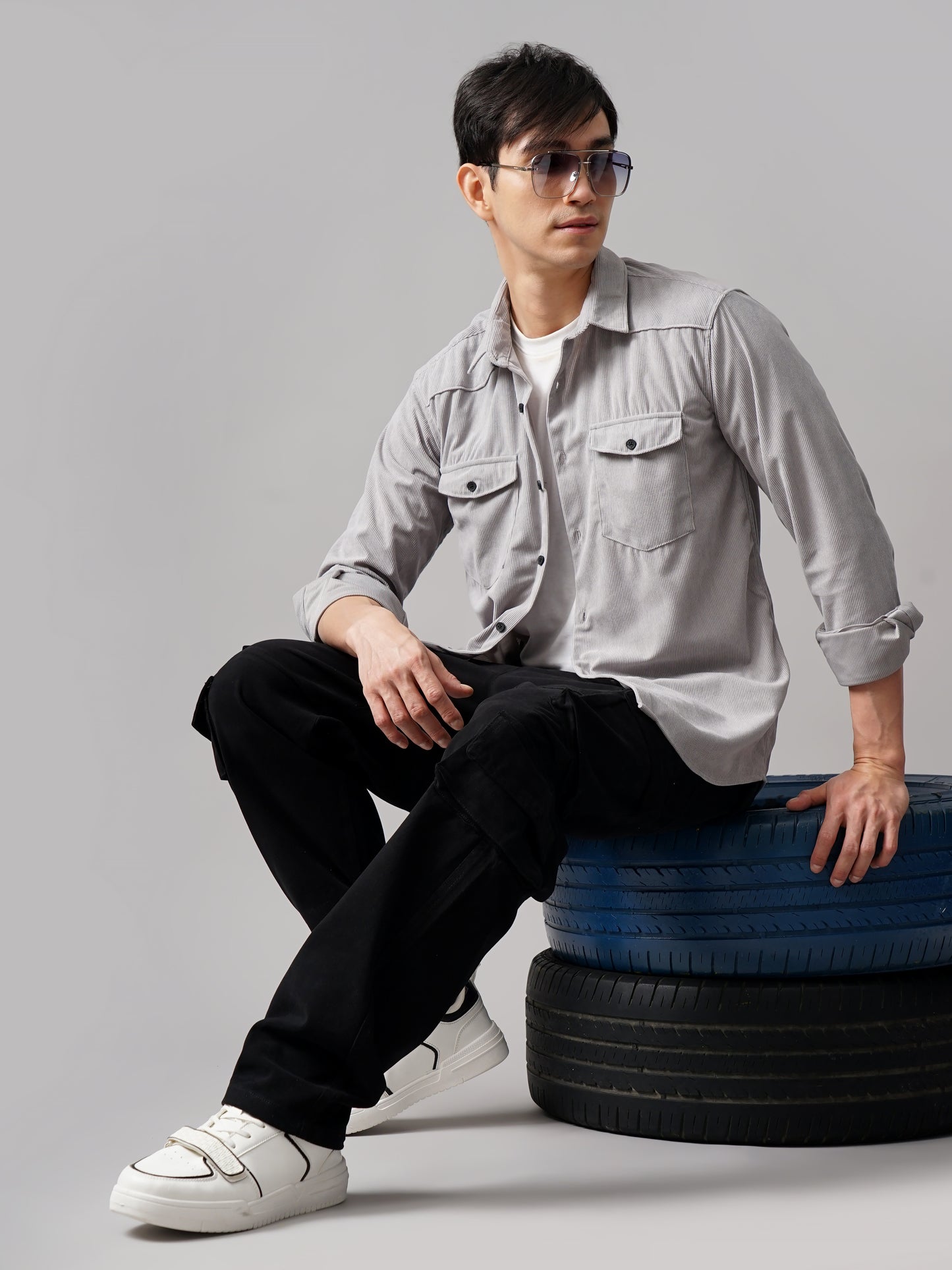 Cordage Double Pocket Silver Shirt