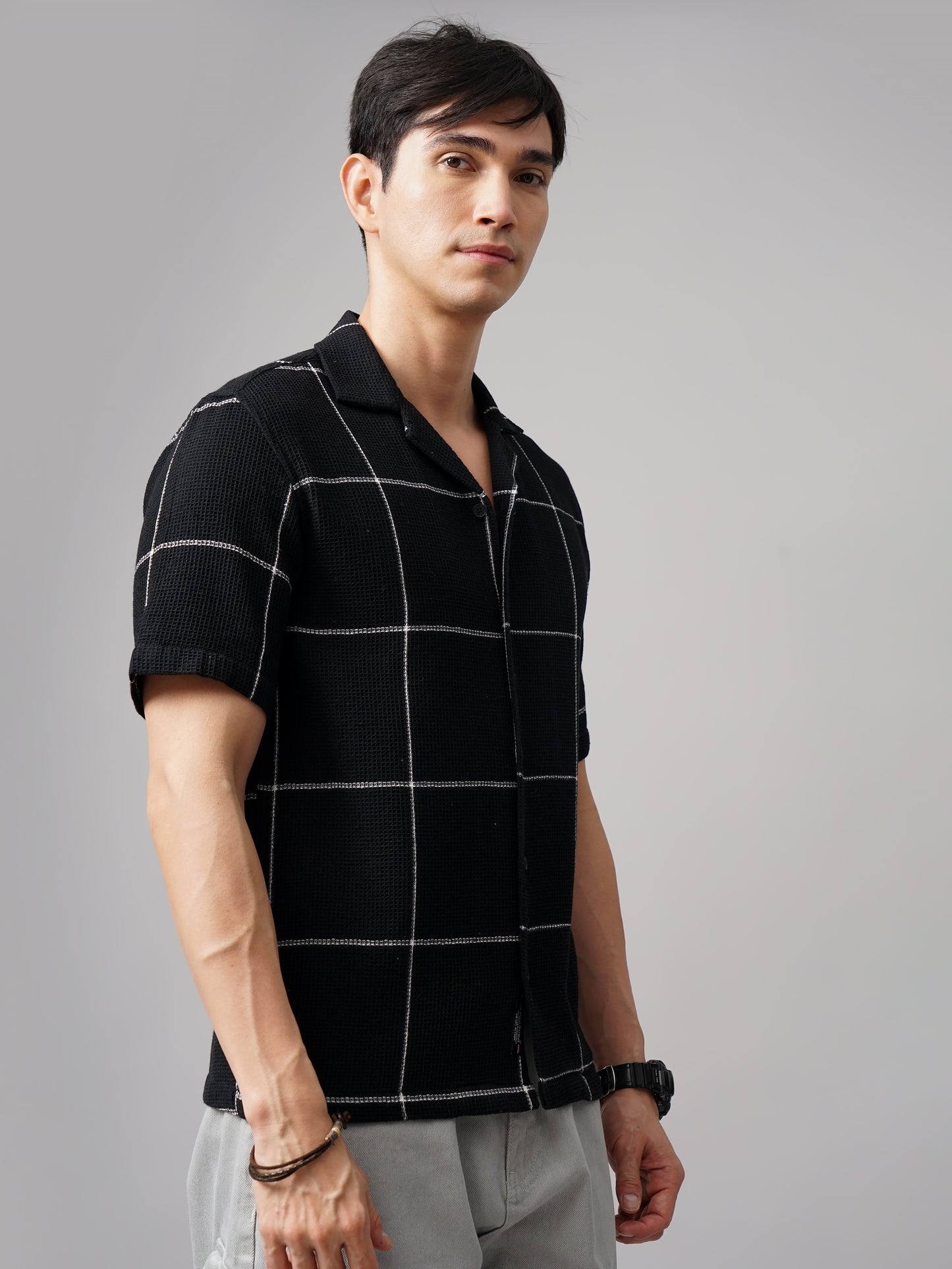 Apex Checks Black Shirt